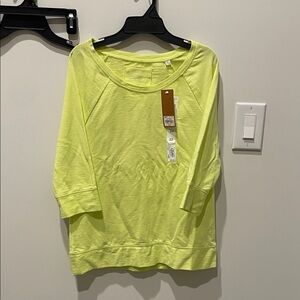 Sonoma Women's Bright Yellow Long Sleeve Top